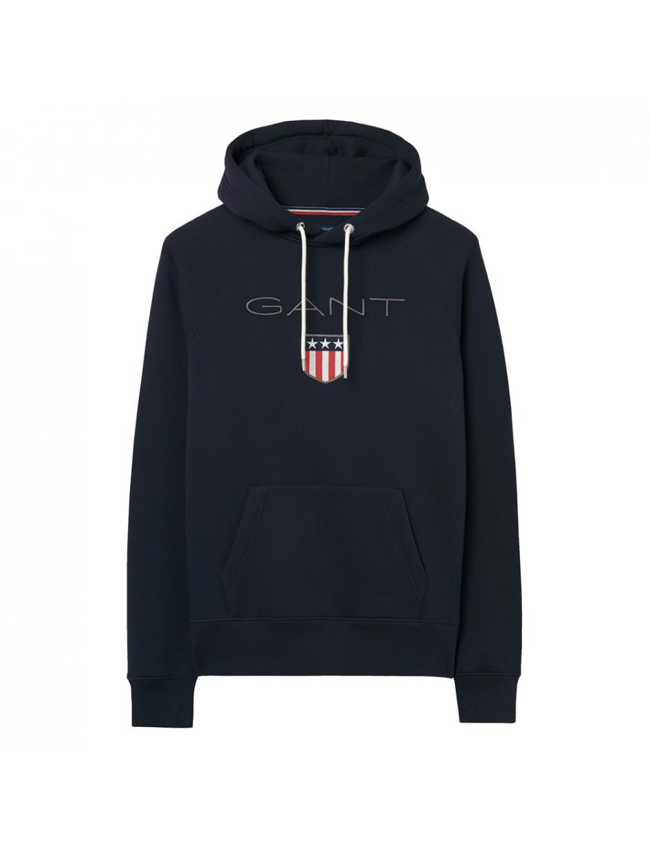 GANT Cotton Shield Hoodie in Blue for Men - Save 35% - Lyst
