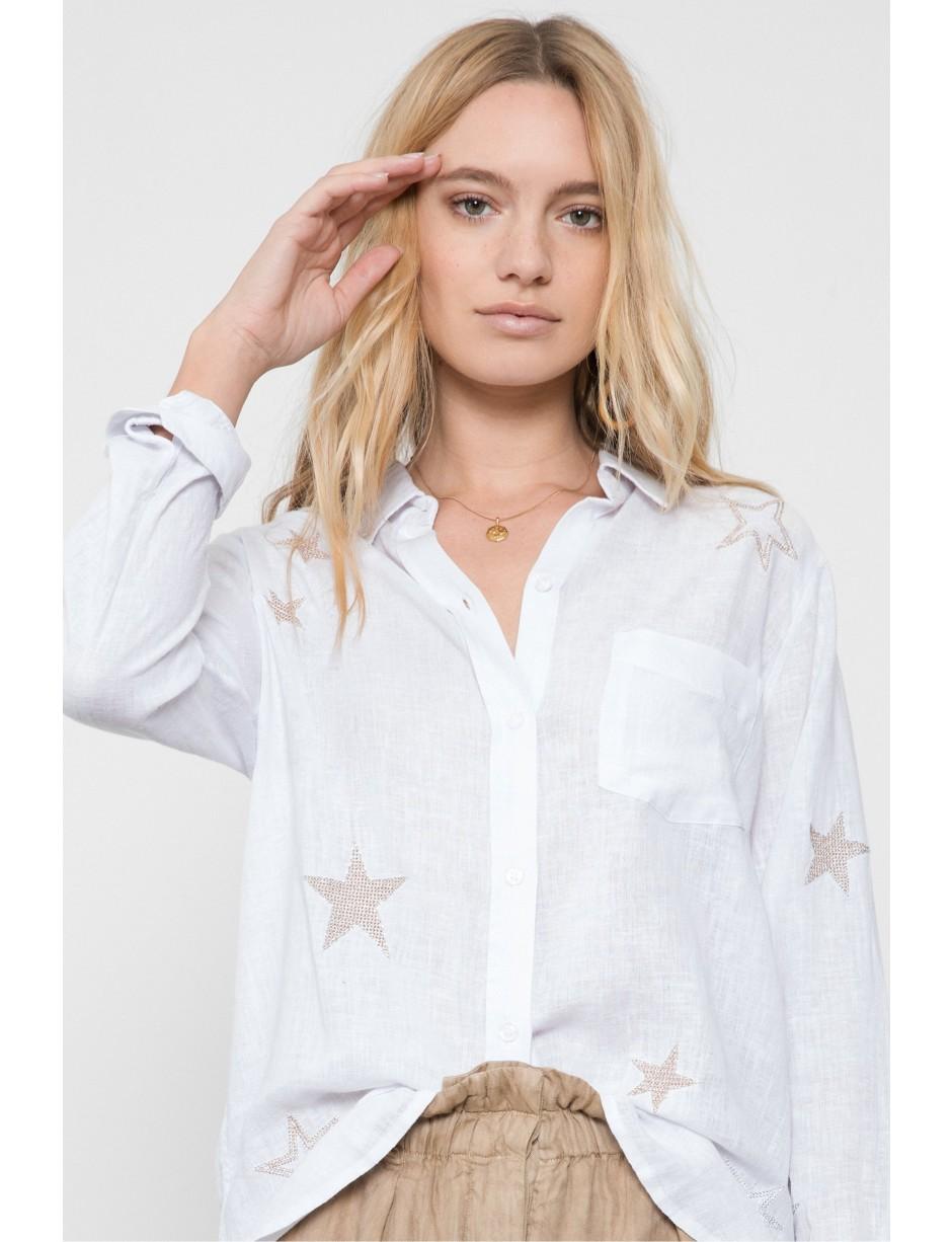 Rails Linen Charli Shirt In Rose Gold 