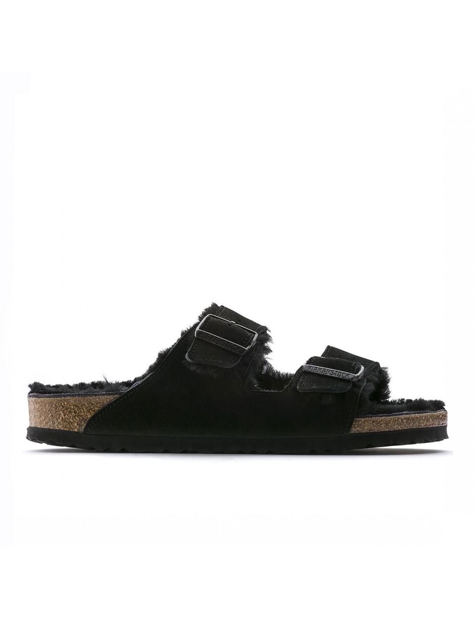 birkenstock arizona fur black