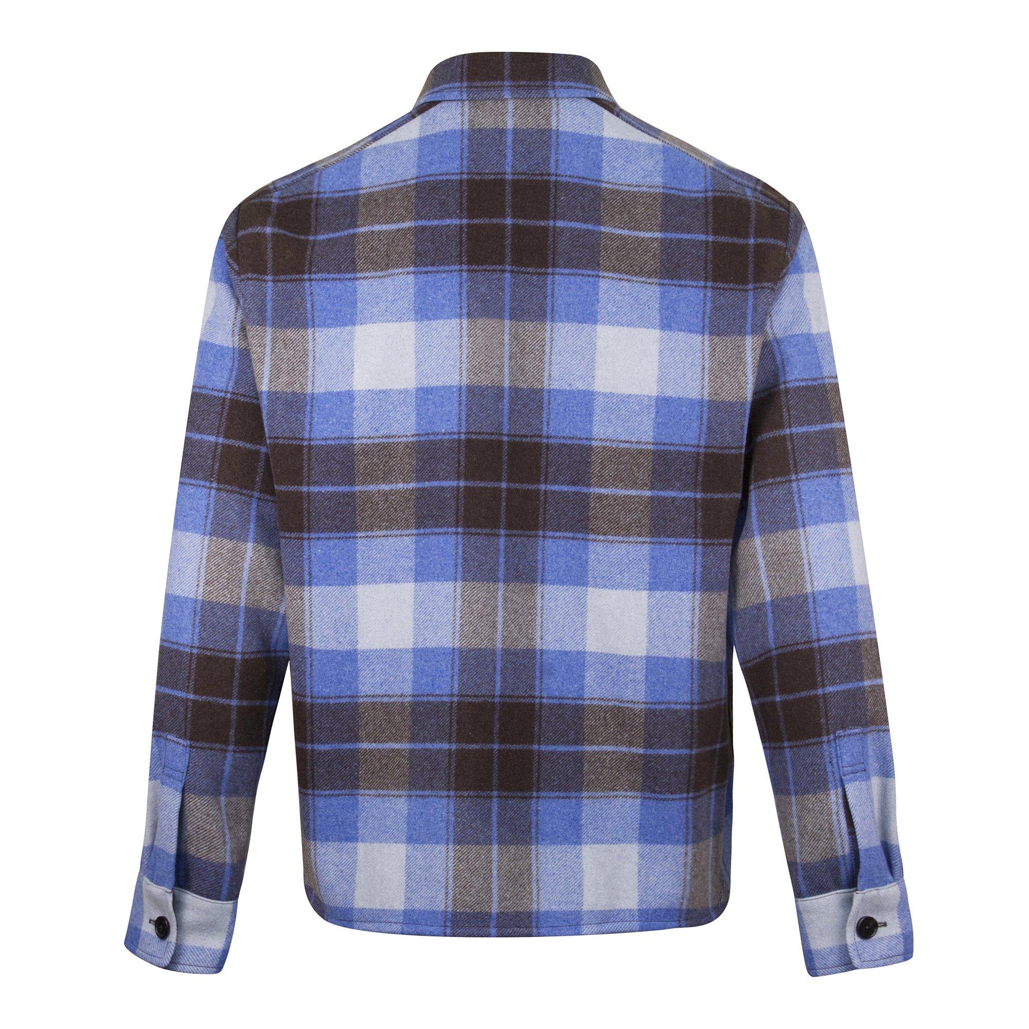 KENZO Plaid Wool Blend Check Overshirt 