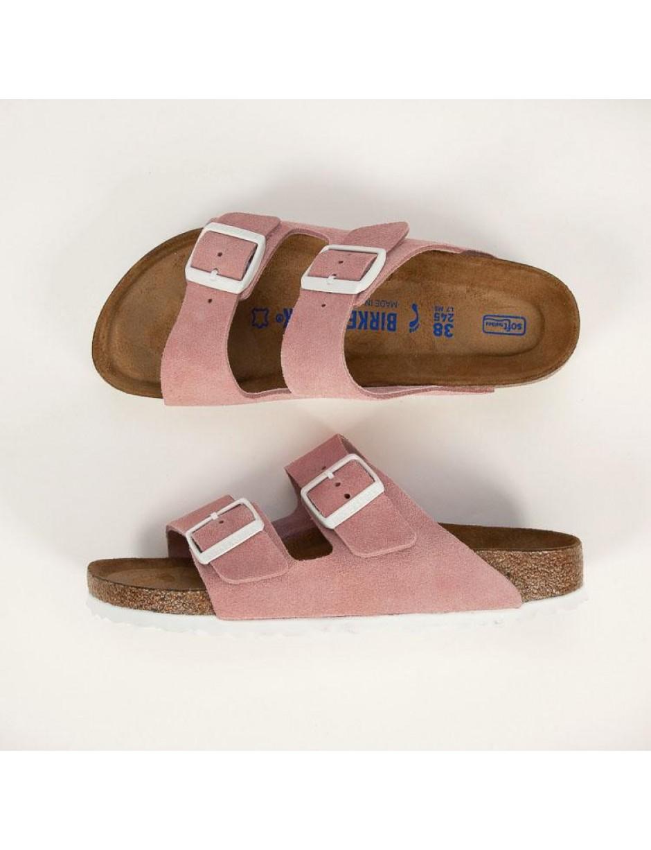Birkenstock Arizona Rose Suede Narrow Sandals in Pink | Lyst