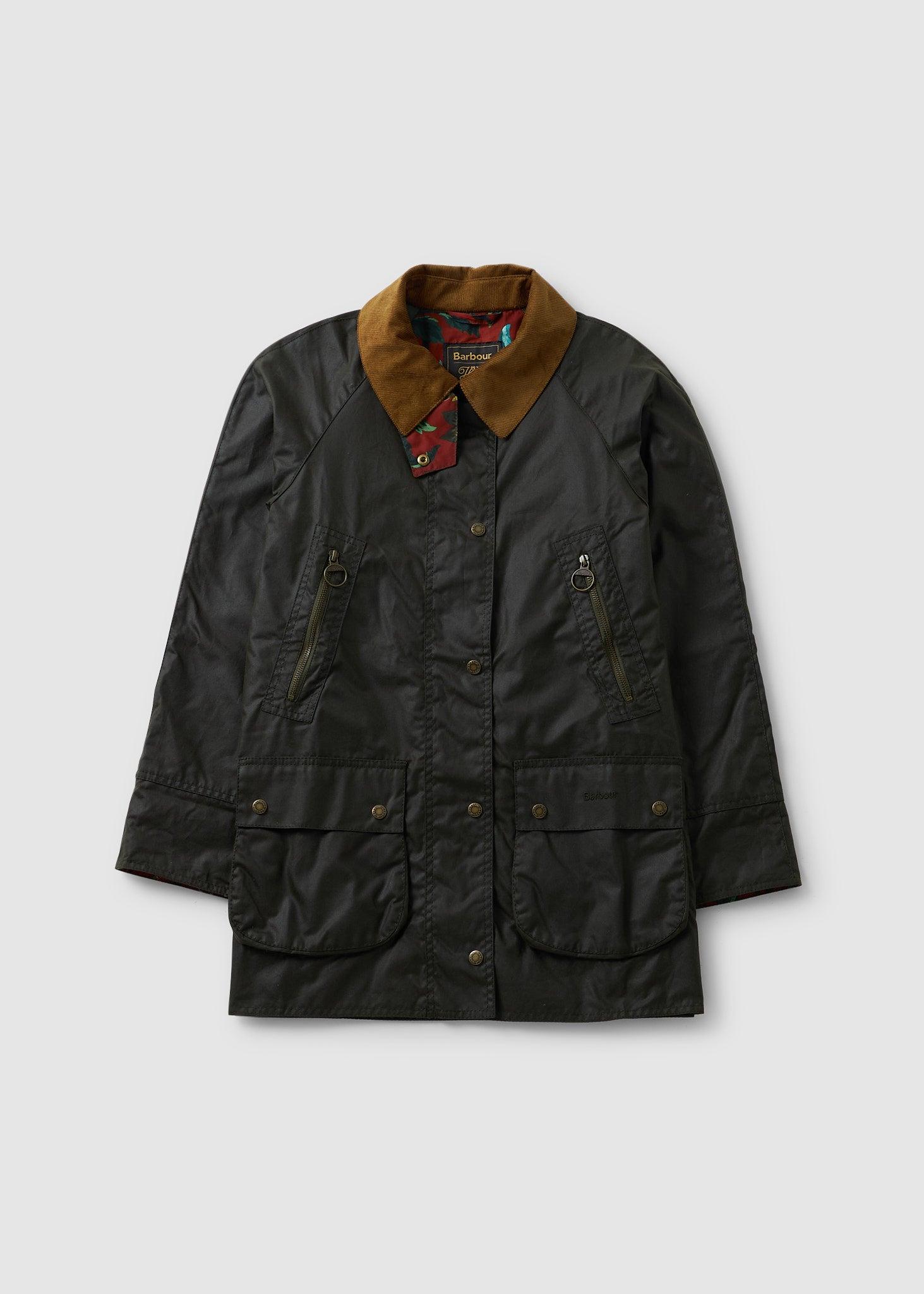 Barbour Hoh Mabley Wax Jacket With Floral Lining in Black | Lyst