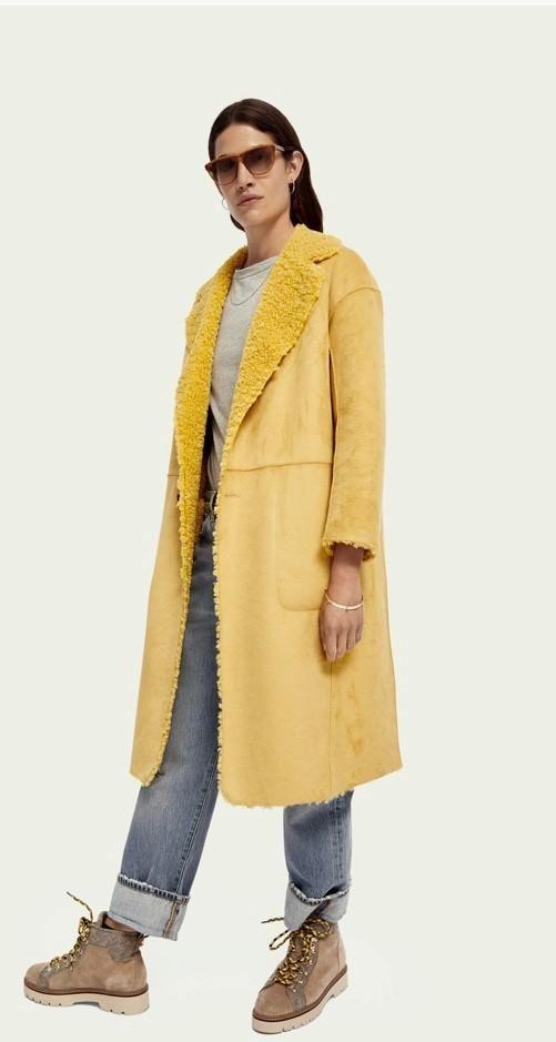 yellow teddy coat