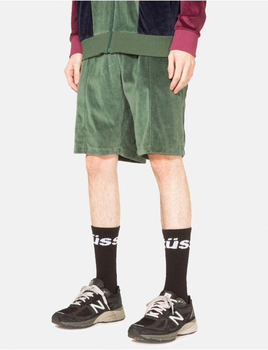 stussy velour shorts