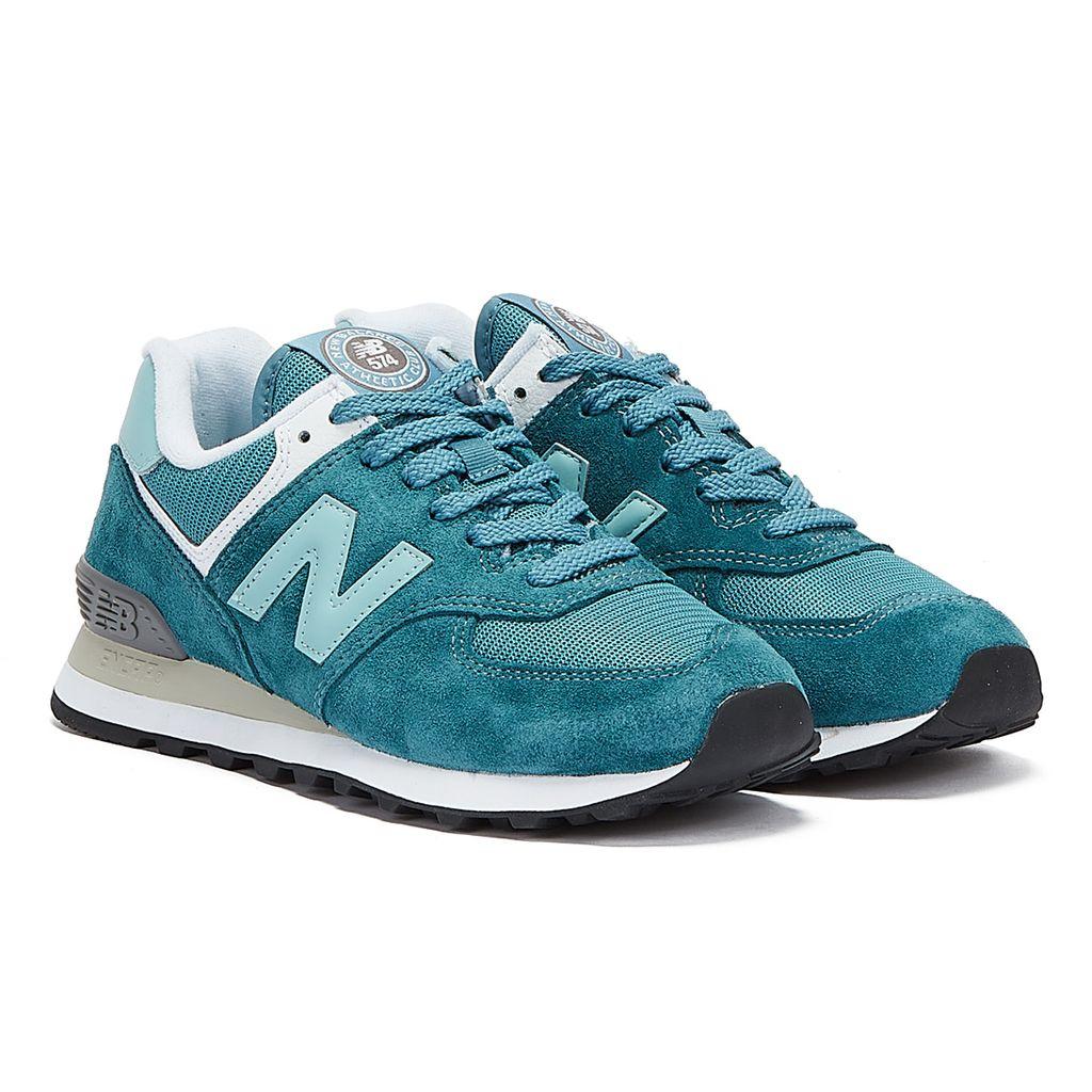 New Balance 574 Teal Trainers in Blue | Lyst