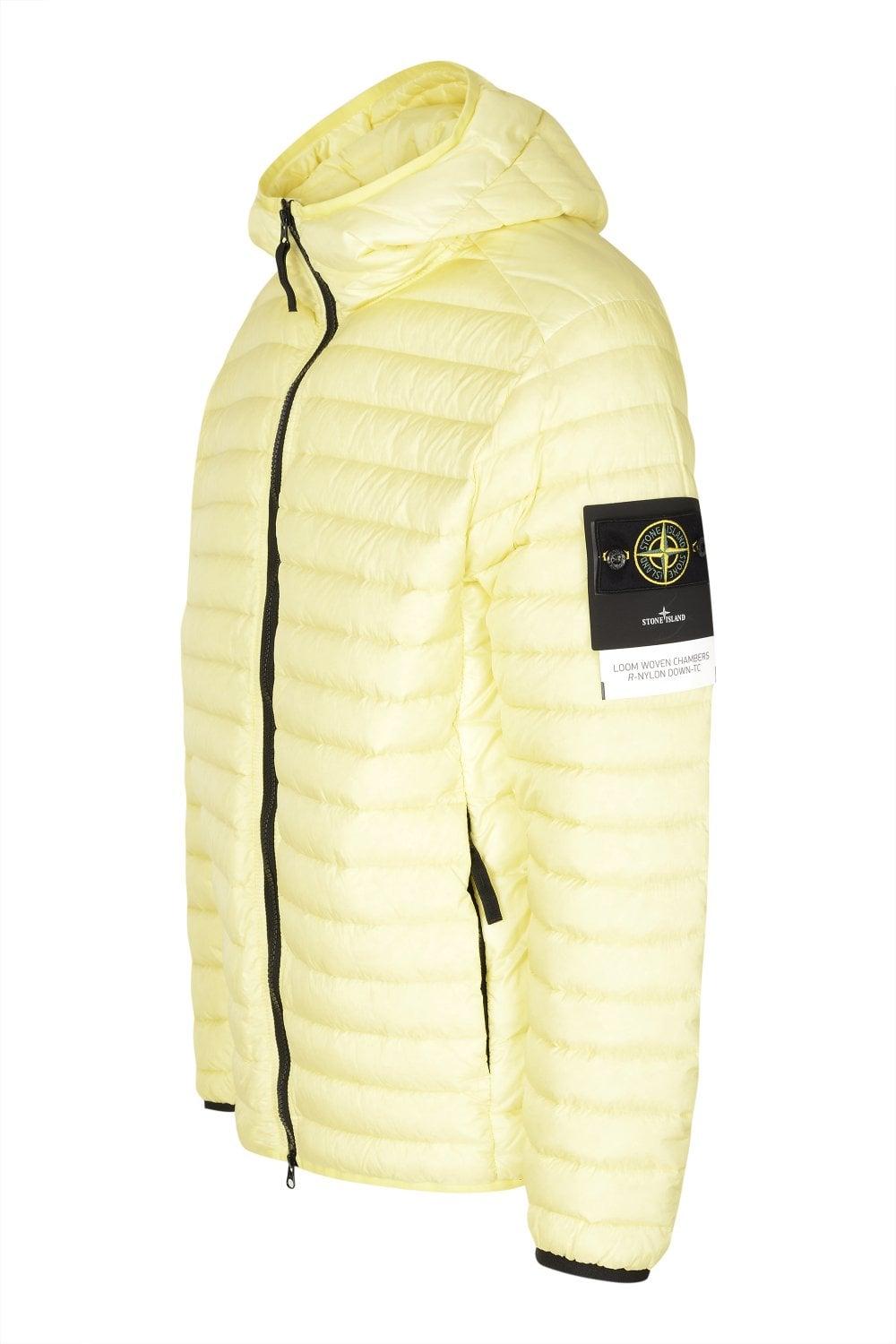 Stone Island 7715 Hooded Down Jacket in Yellow for Men | Lyst