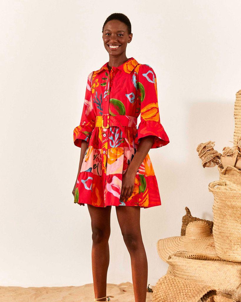 FARM Rio Mixed Fruits Ocean Mini Dress in Red Lyst Canada