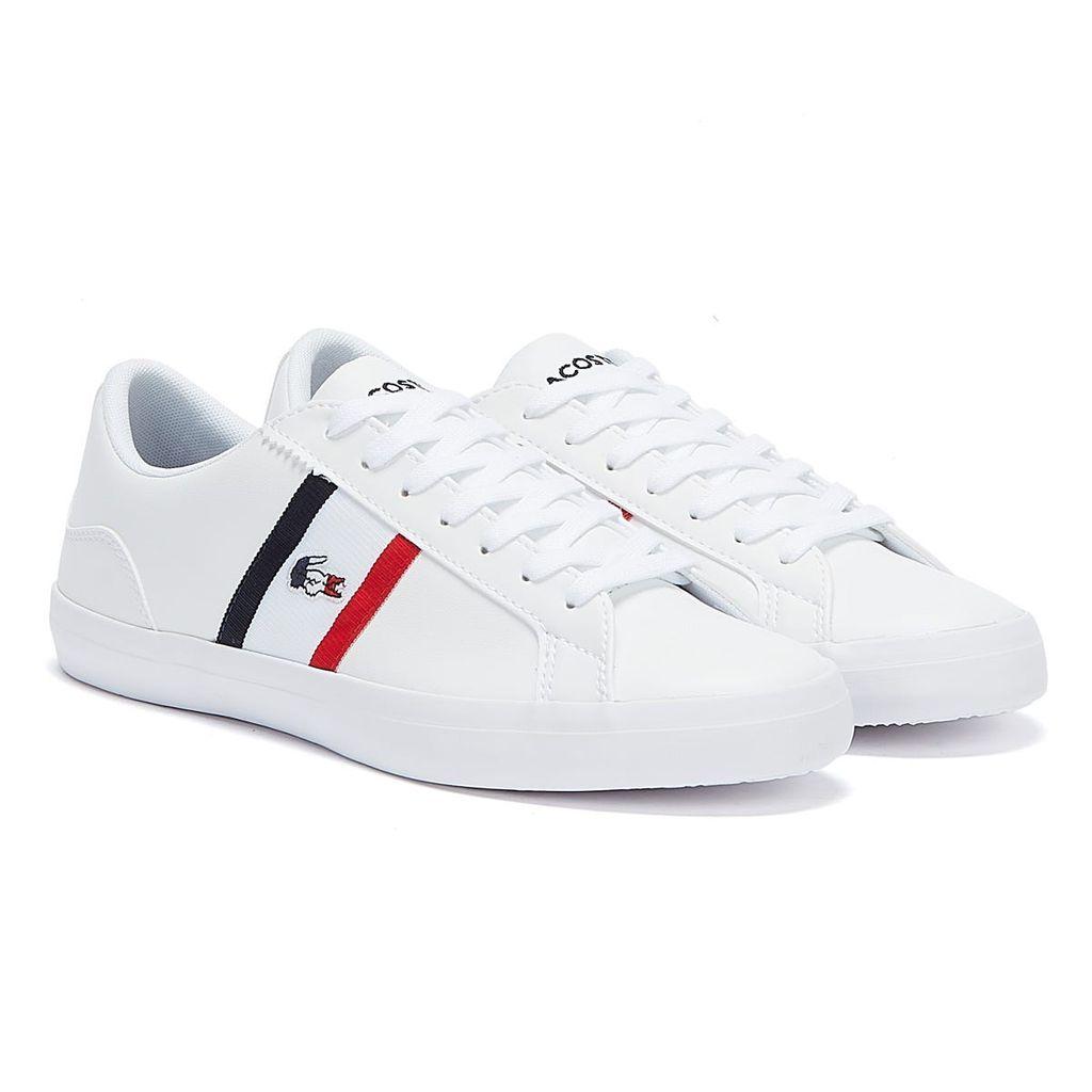 MENS LACOSTE LEROND LEATHER WHITE/BROWN/WHITE TRAINERS RRP £69.99 SF2 