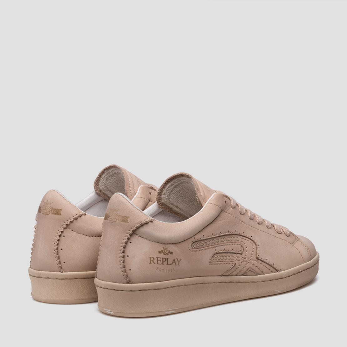 Replay Leather Murray W Block Lace Up Sneaker in Pink | Lyst