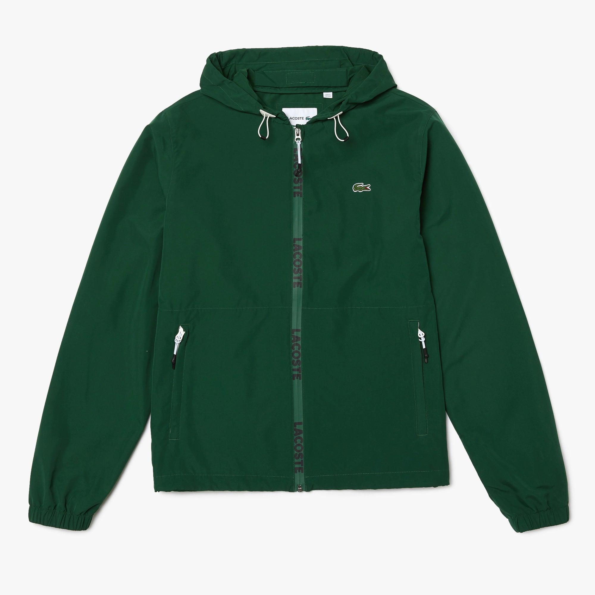 Lacoste Synthetic Hooded Bomber Jacket in Green for Men | Lyst
