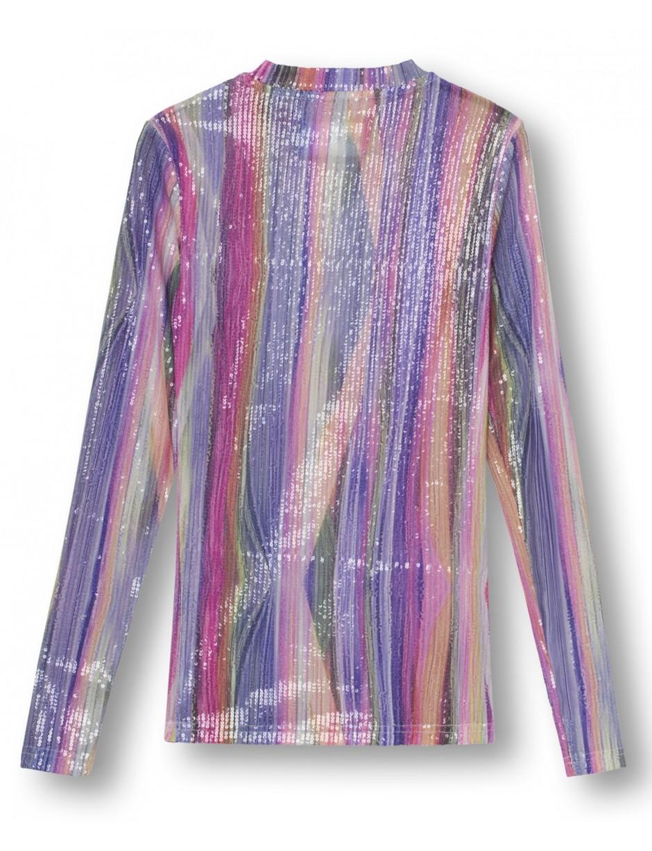 rainbow sequin blouse