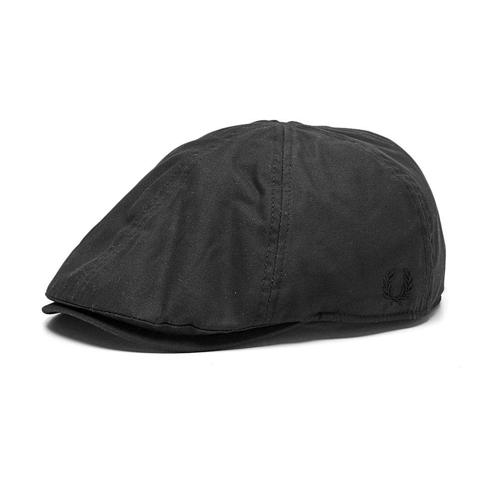 Fred Perry Cotton Flat Cap in Black for Men | Lyst