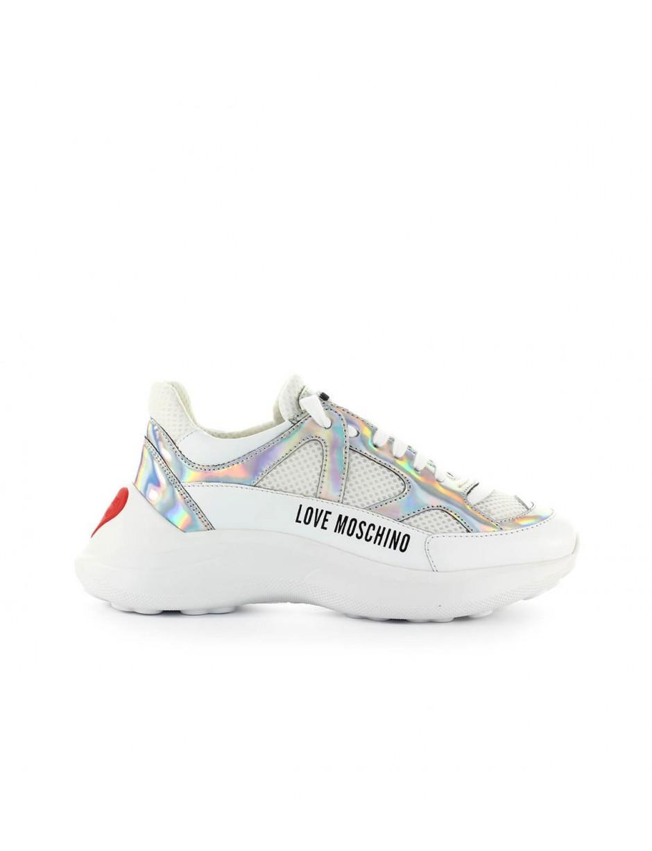 love moschino silver sneakers