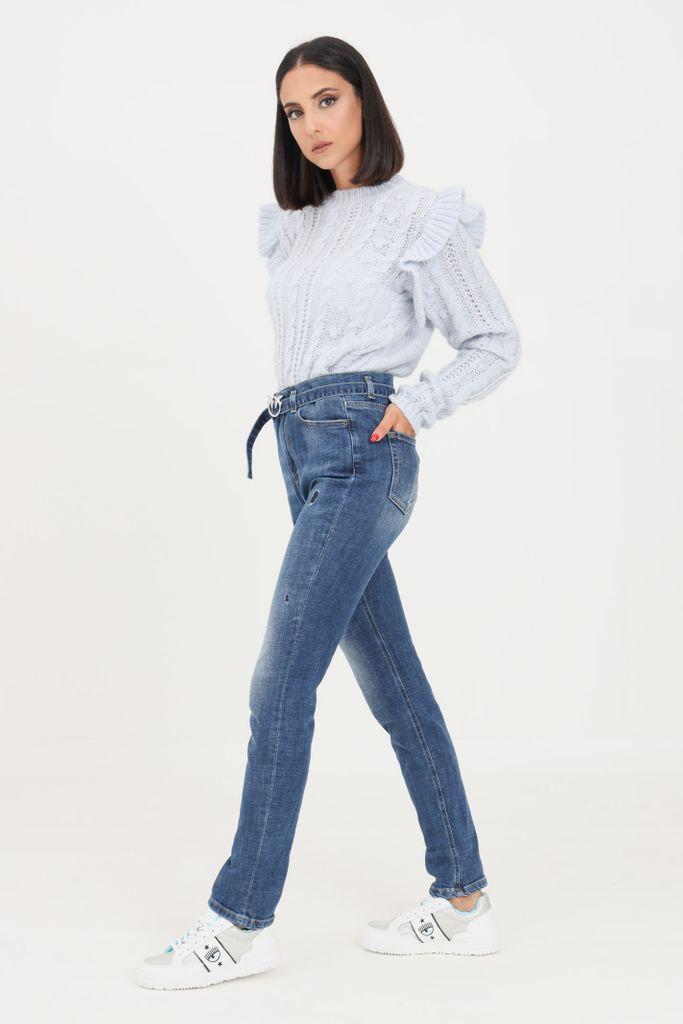 Pinko Denim Jeans Da Donna Blue Con Cintura In Vita - Lyst