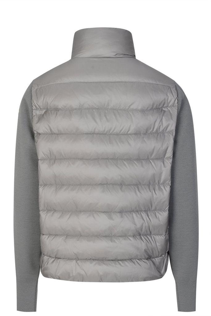 Moncler Wool Padded Zipup Cardigan in Grey (Gray) Lyst