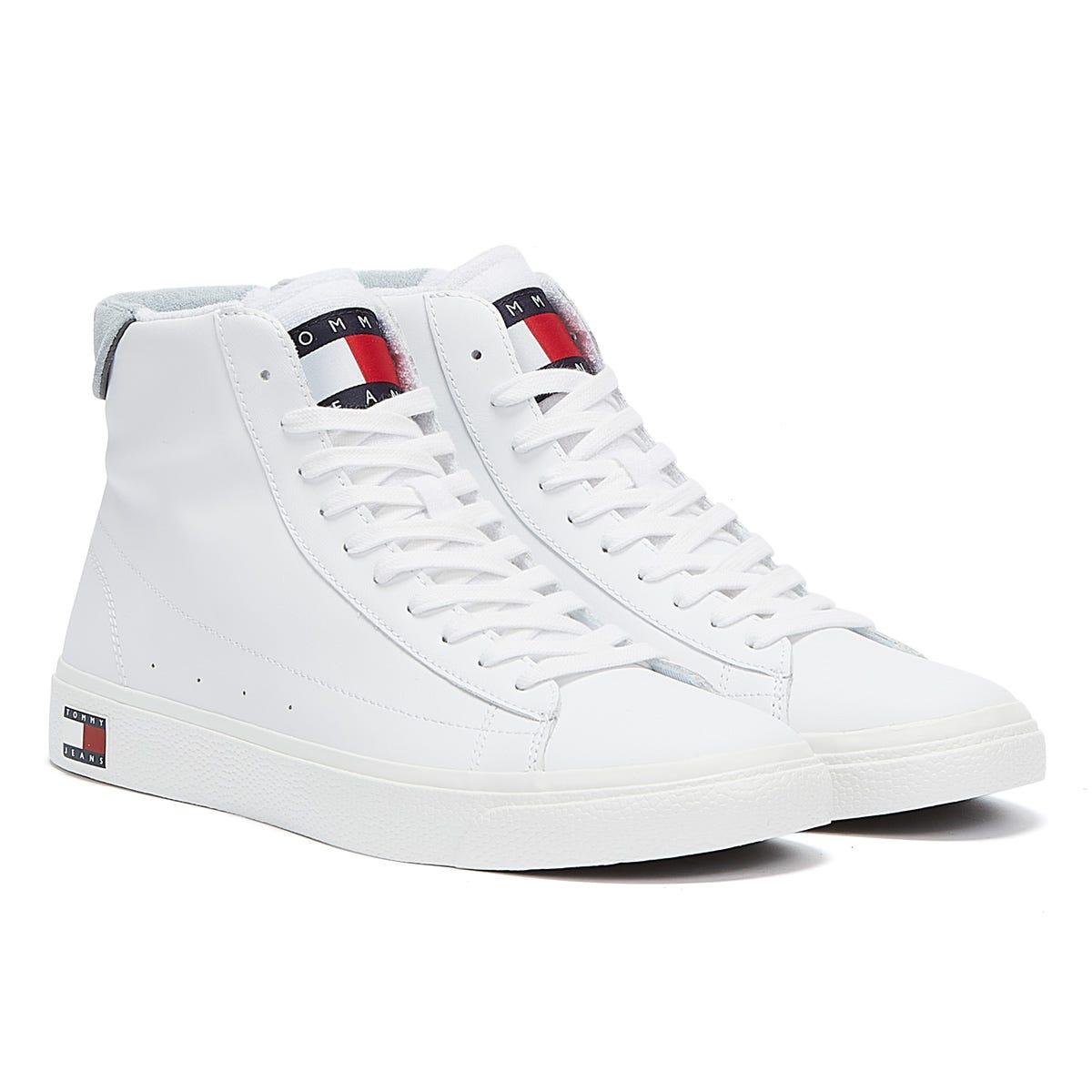 Tommy Hilfiger Denim Mid Cut Vulc Trainers in White for Men | Lyst