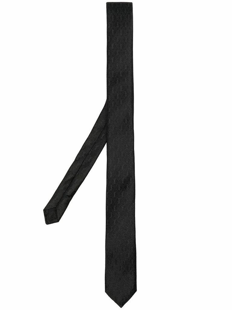 Saint Laurent 4cm Logo-jacquard Silk Tie in Black for Men - Save 40 