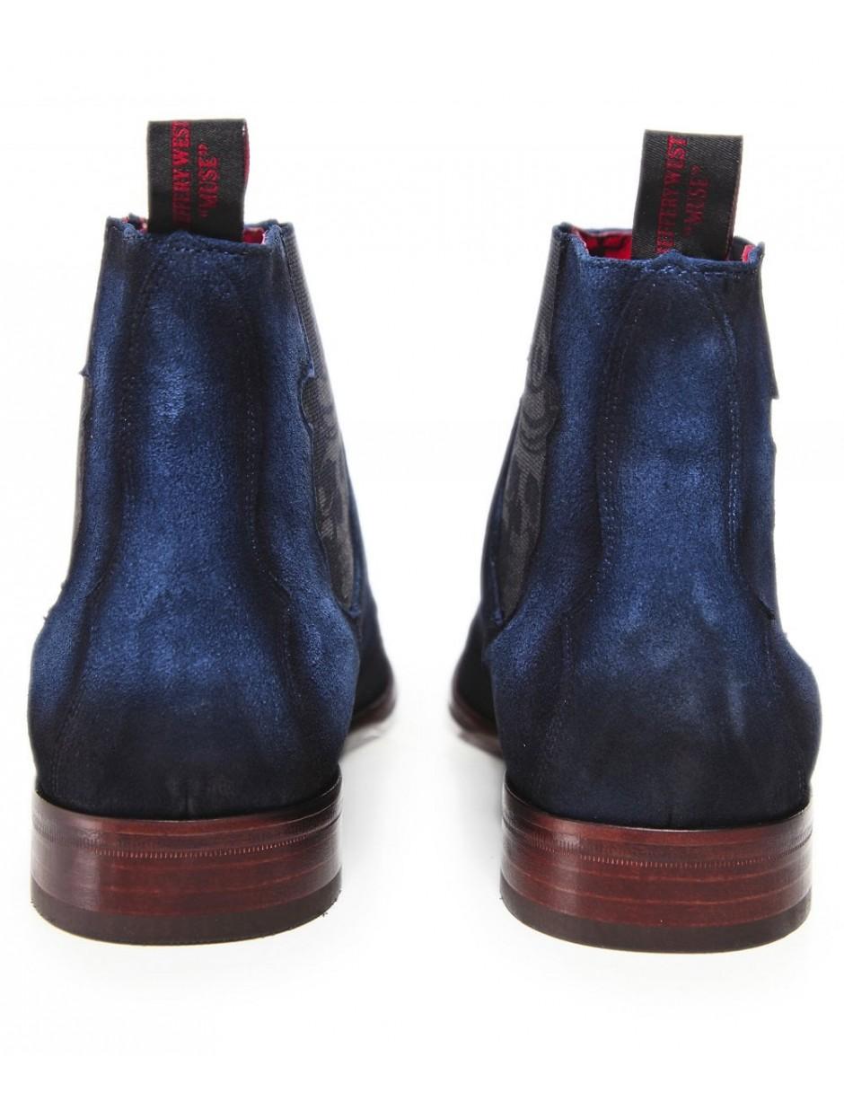 Jeffery West Suede Scarface Skull Chelsea Boots in Blue for Men Lyst