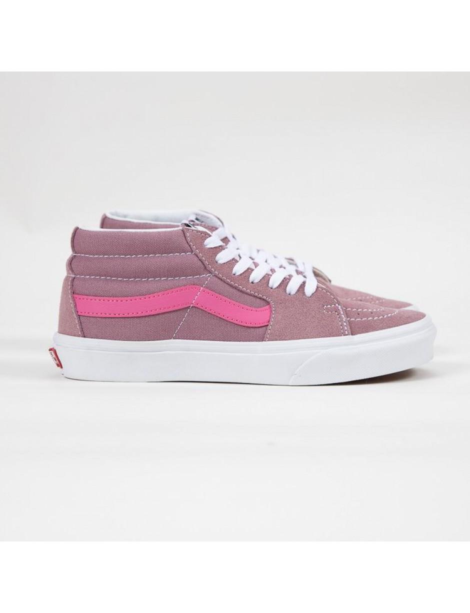 pink mid top vans