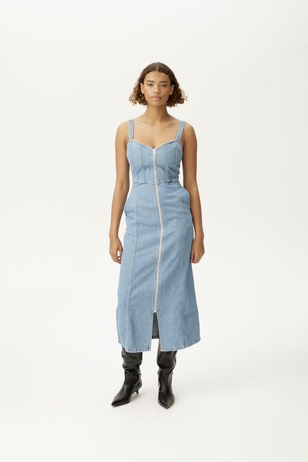 Gestuz Pacia Washed Mid Denim Dress in 
