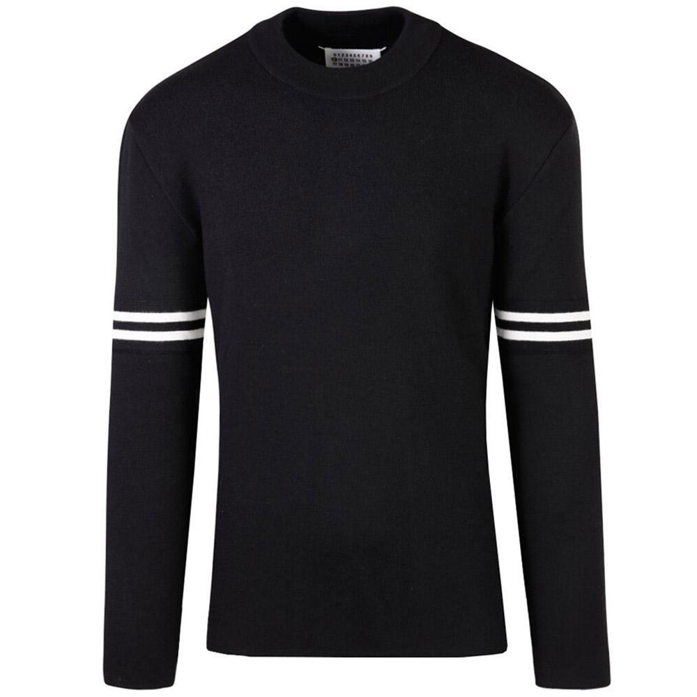 Maison Margiela Wool Stripe-detail Long-sleeve Jumper in Black for 