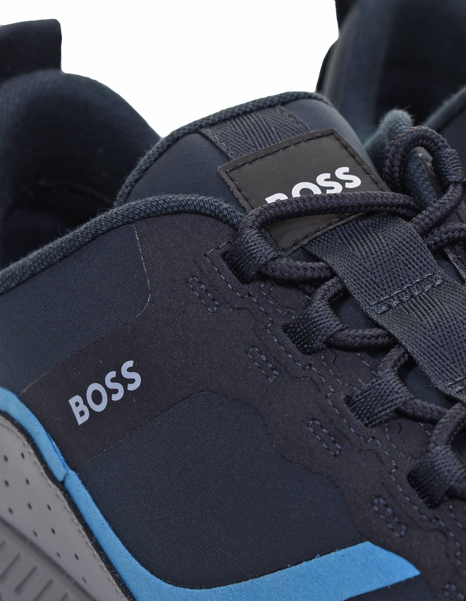 boss open grey titanium trainers
