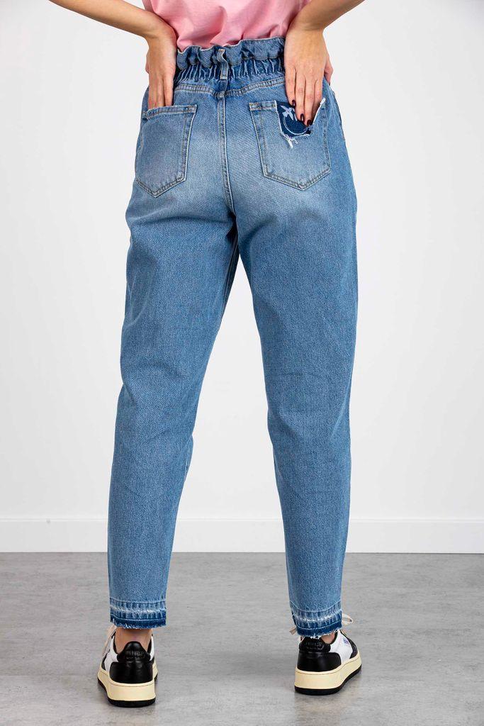 Pinko Denim Jeans Mom-fit Con Cintura Love Birds in Blue - Lyst