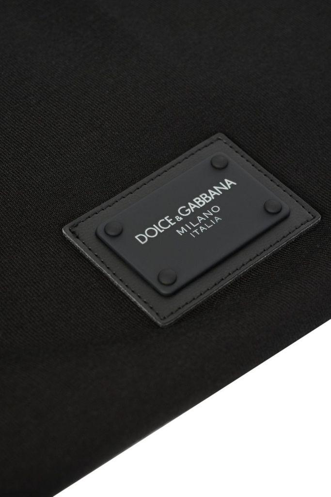 Dolce & Gabbana Plaque V Neck T Shirt in Black for Men - Lyst