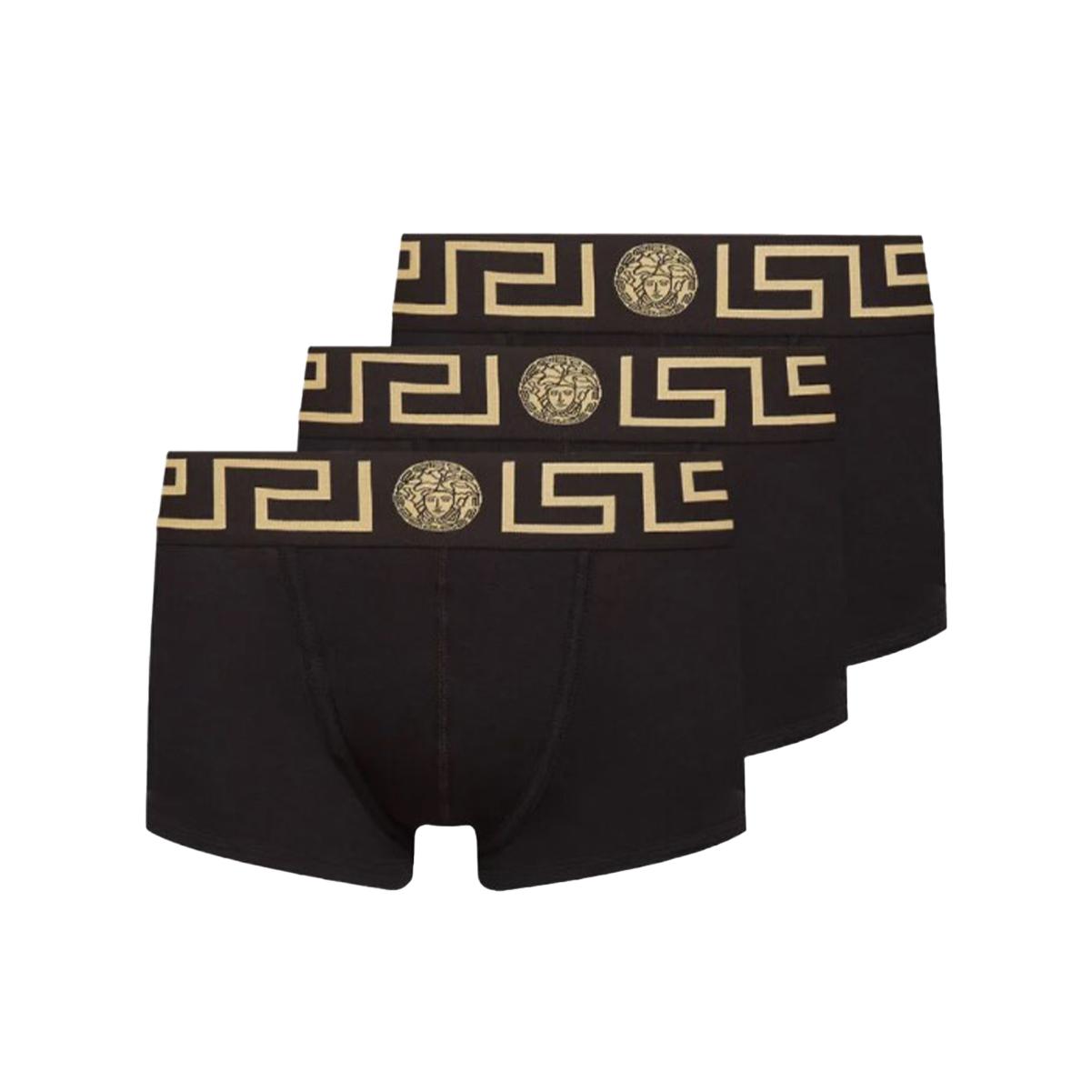 Mens Underwear Versace Underwear Versace Pack Of Three Logo-waistband Boxer Shorts in Black for Men Blue 