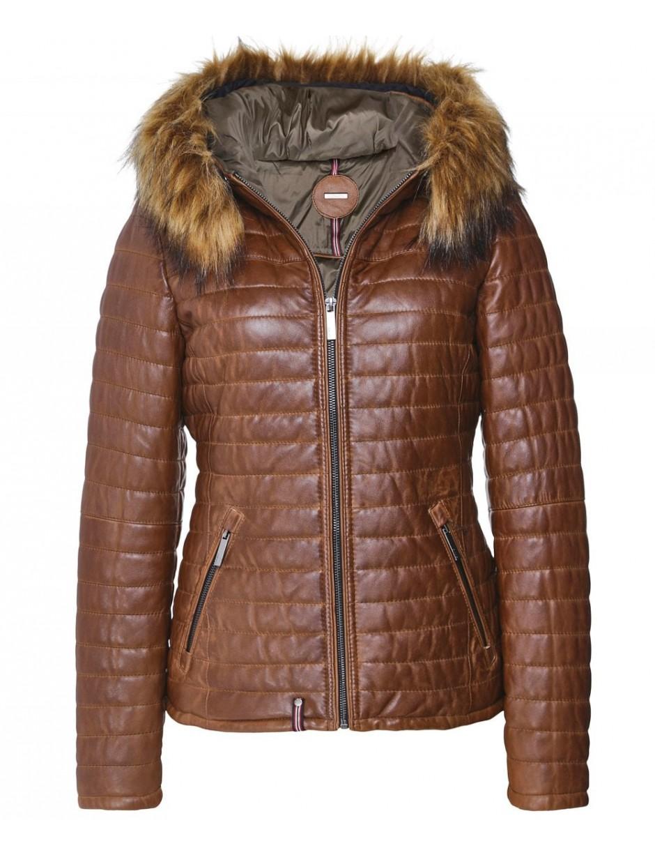 Mens Quilted Jacket With Leather Trim Images