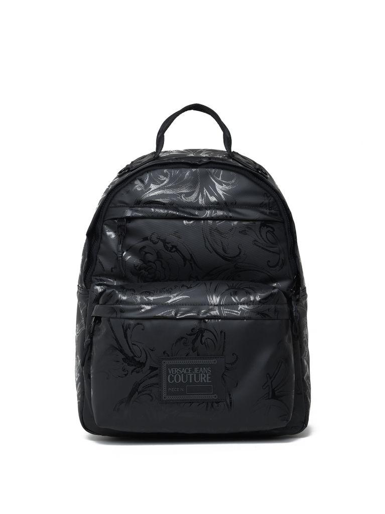 Versace Denim Fabric Backpack With Logo Detail in Black for Men | Lyst  Canada