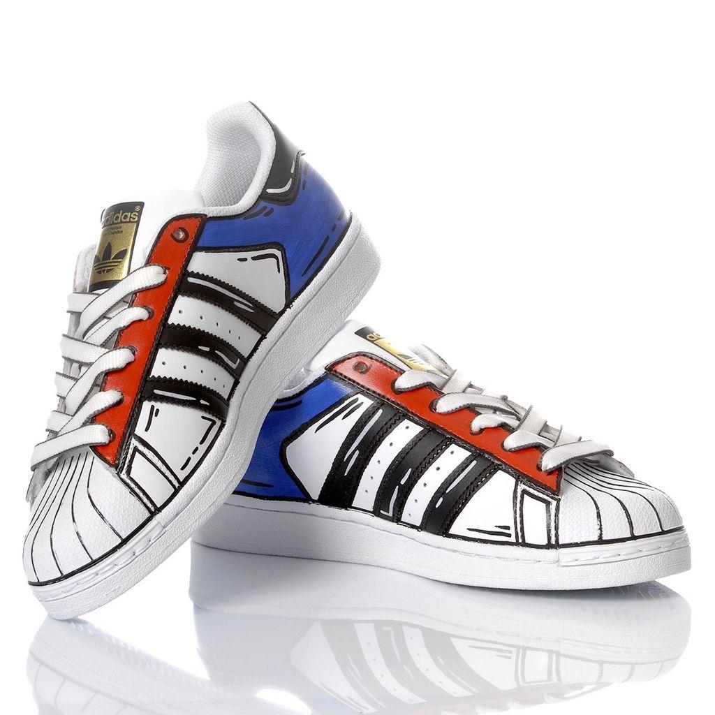 adidas Superstar Blue, Red in Purple for Men | Lyst