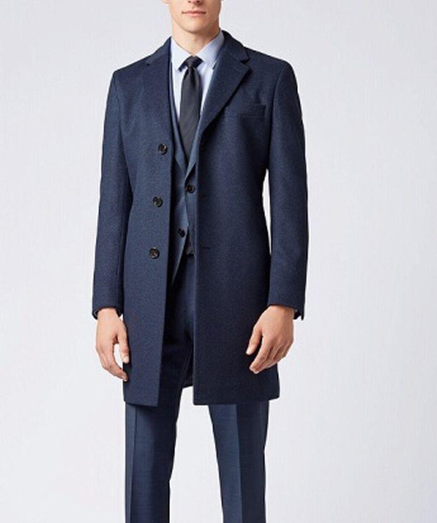 BOSS by Hugo Boss Nye2 Indigo Blue Cashmere And Wool Overcoat 50394082 for  Men - Lyst