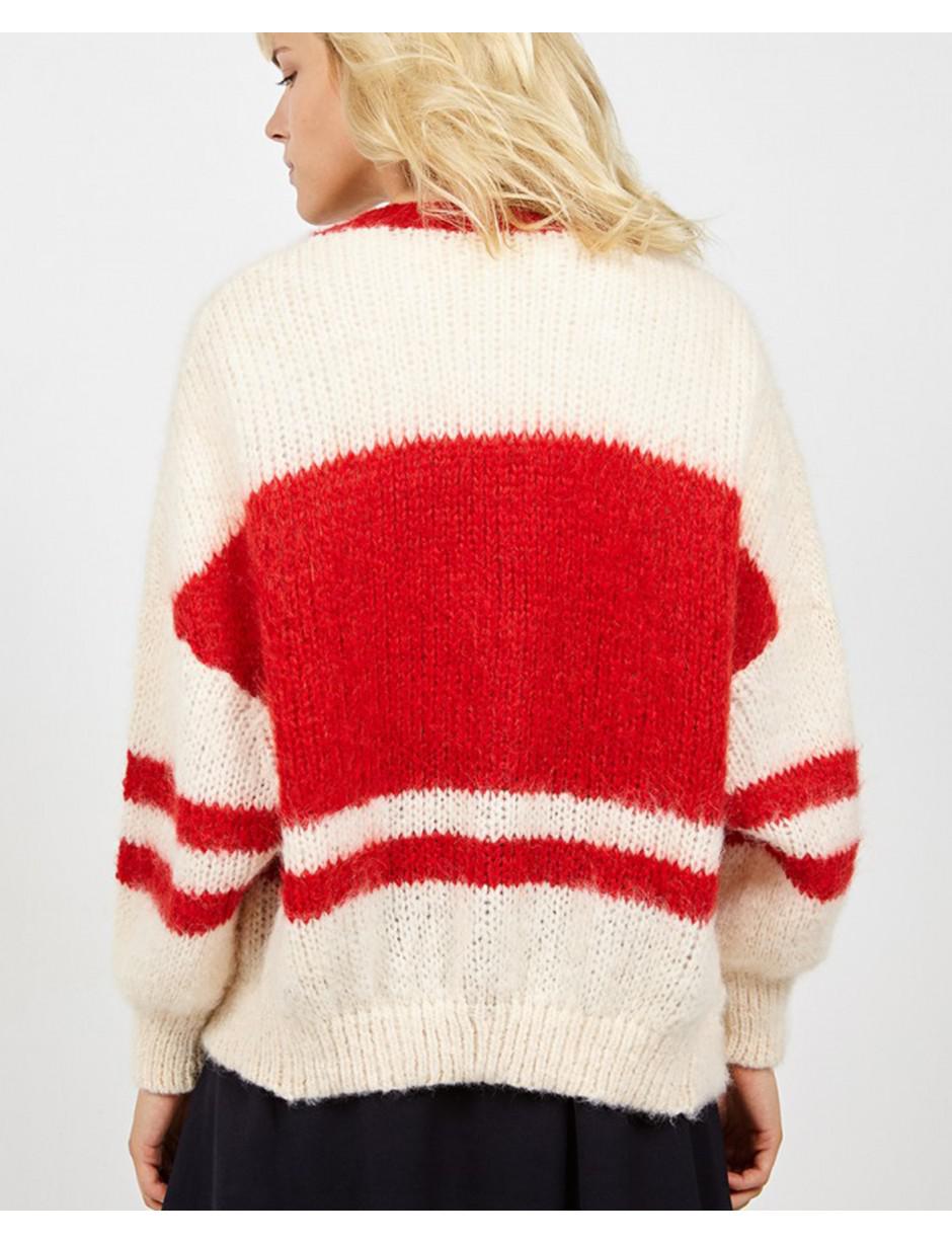 vintage red cardigan