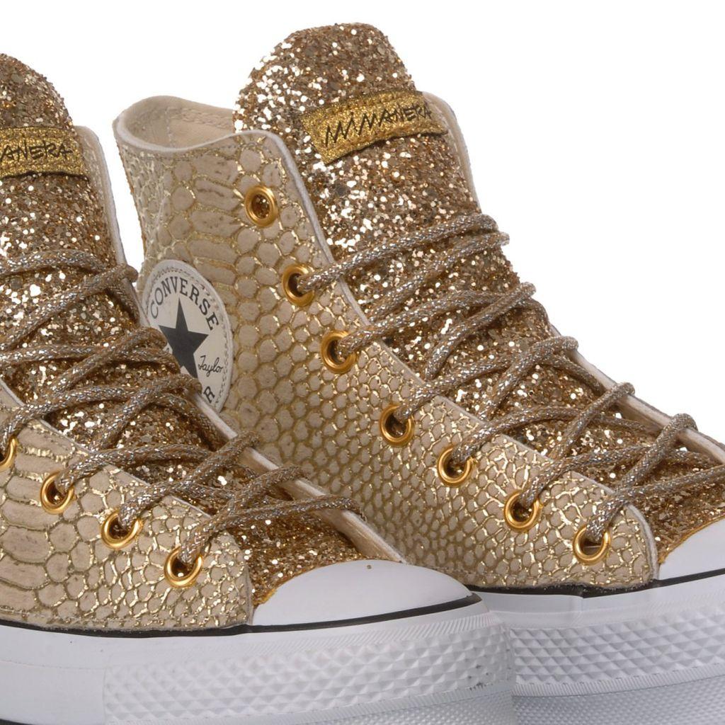 converse platform beige gold