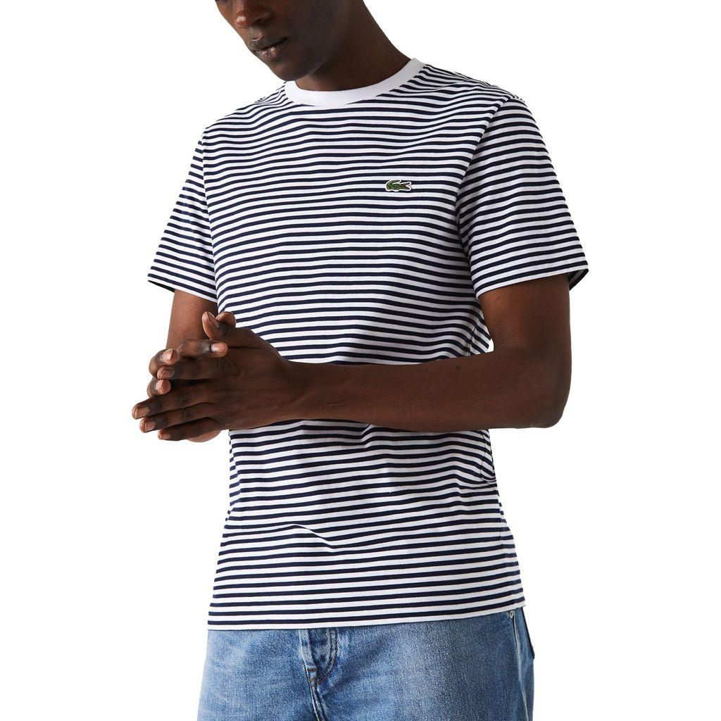 Lacoste Th 7095 Stripe T Shirt White 