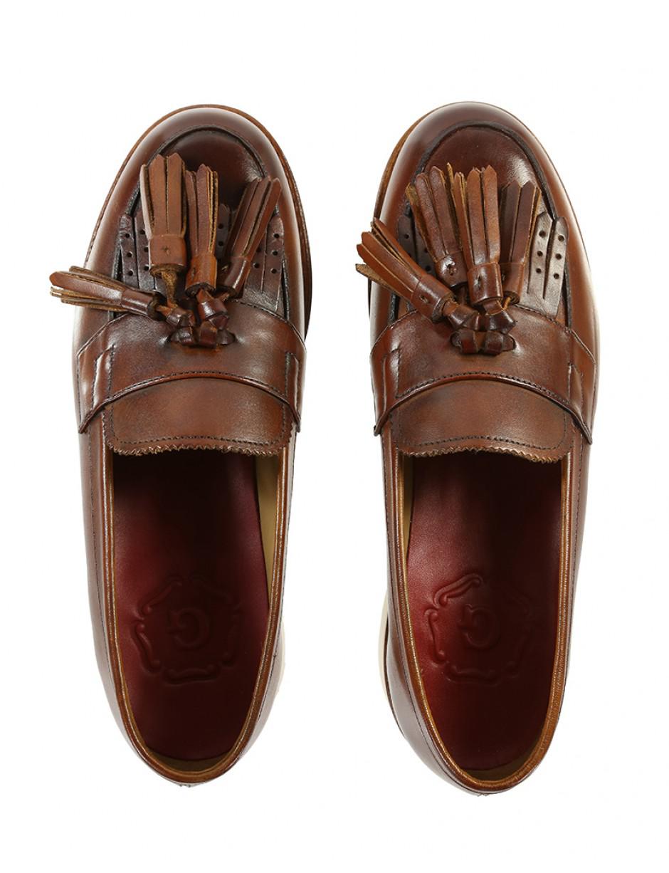grenson clara leather wedge loafers