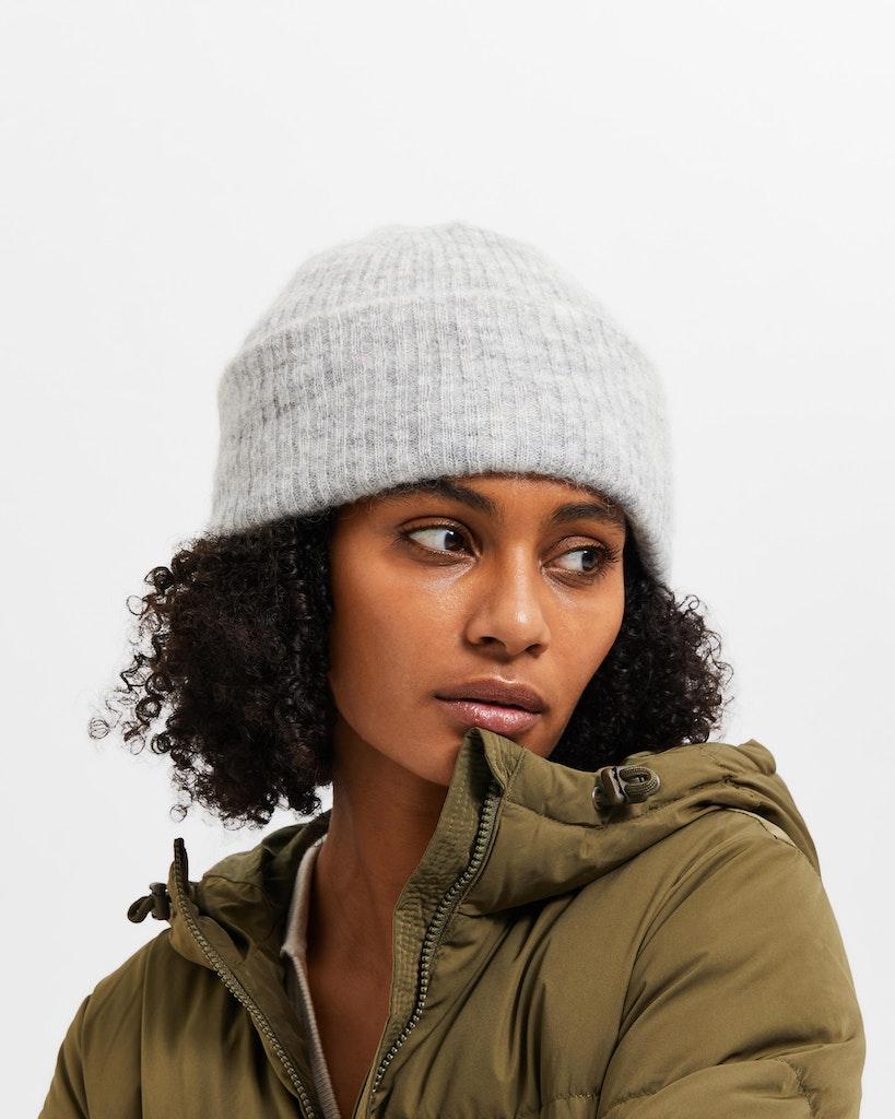 Wool Slflulu Linna Grey Beanie Hat 
