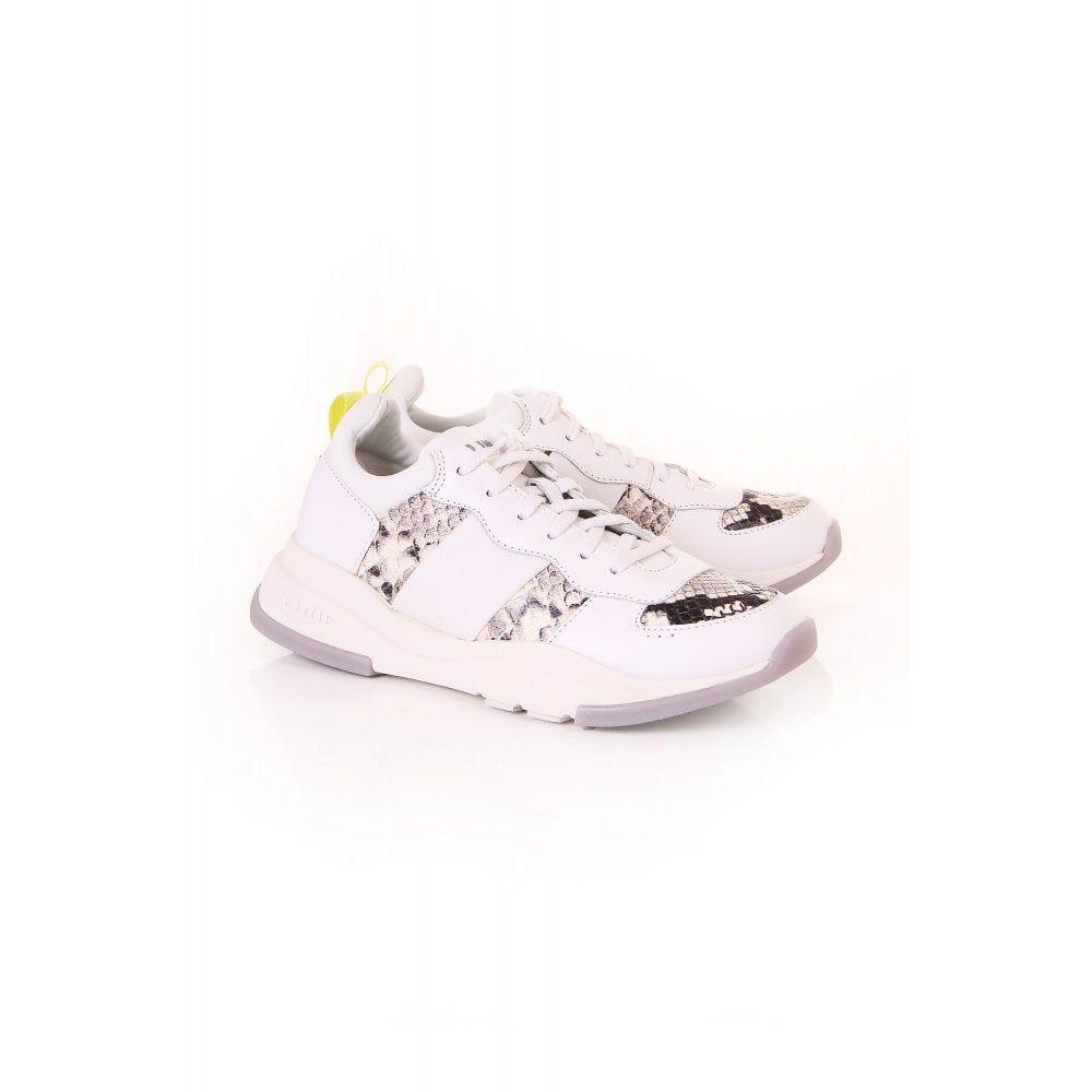 ted baker snake effect leather platform trainers