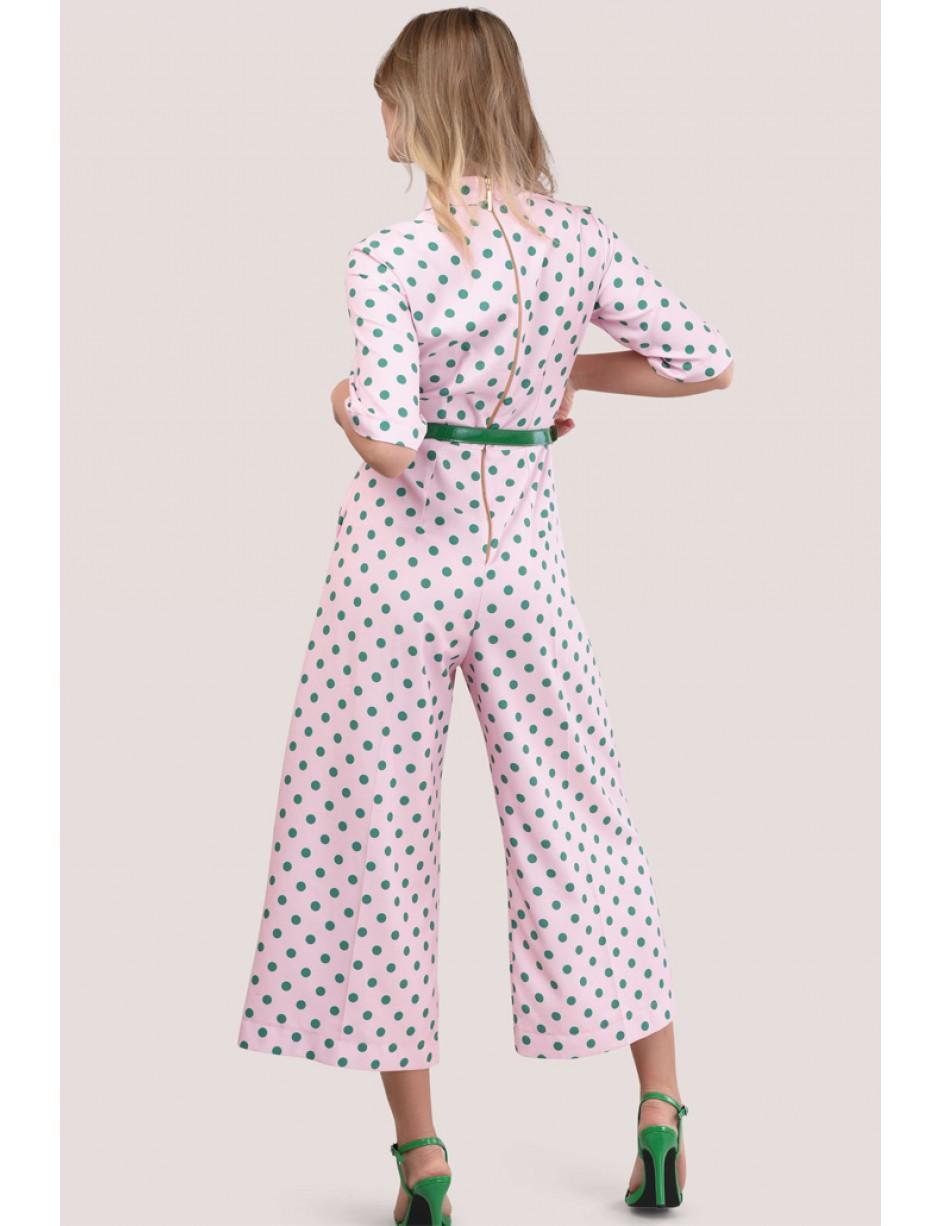 green polka dot playsuit