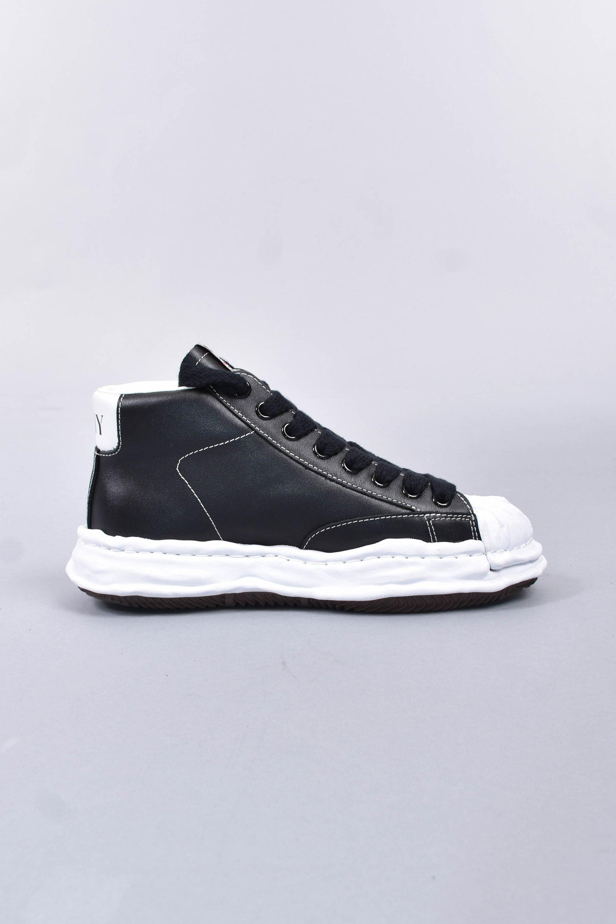 Maison Mihara Yasuhiro High Blakey Leather Sneakers in Black for Men | Lyst
