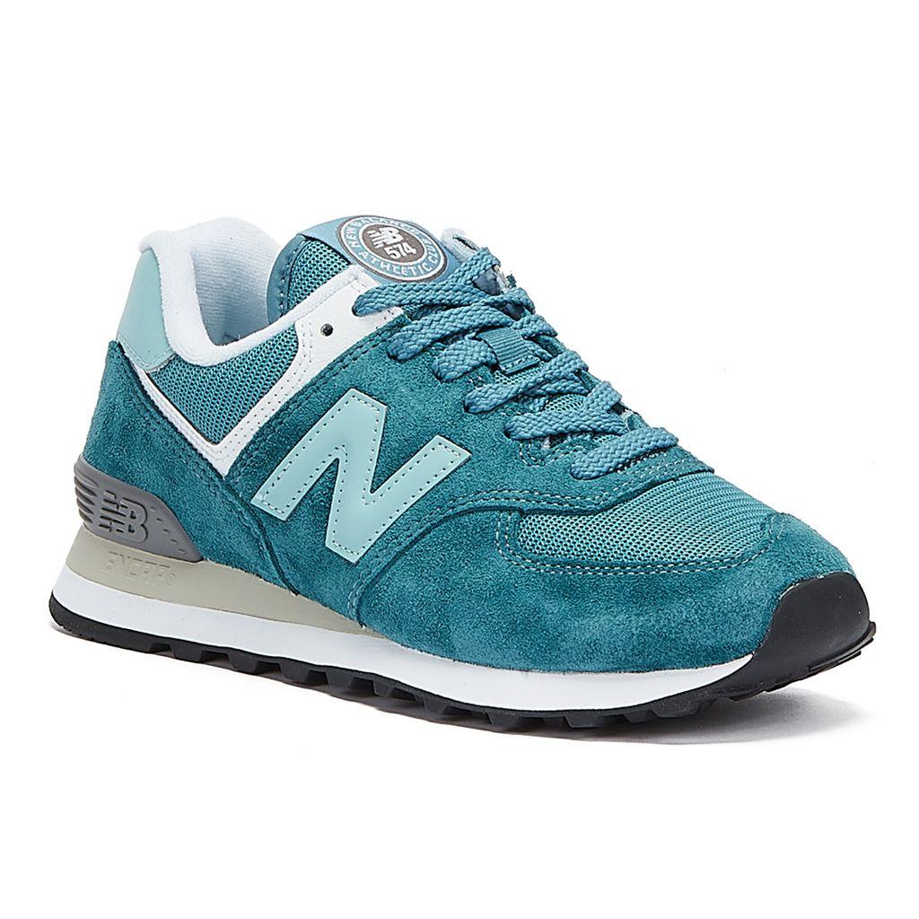 New Balance 574 Teal Trainers in Blue | Lyst