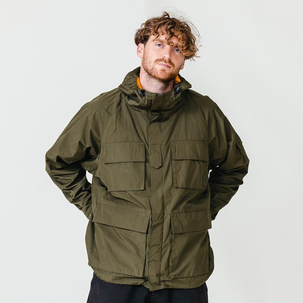 olive green waterproof jacket
