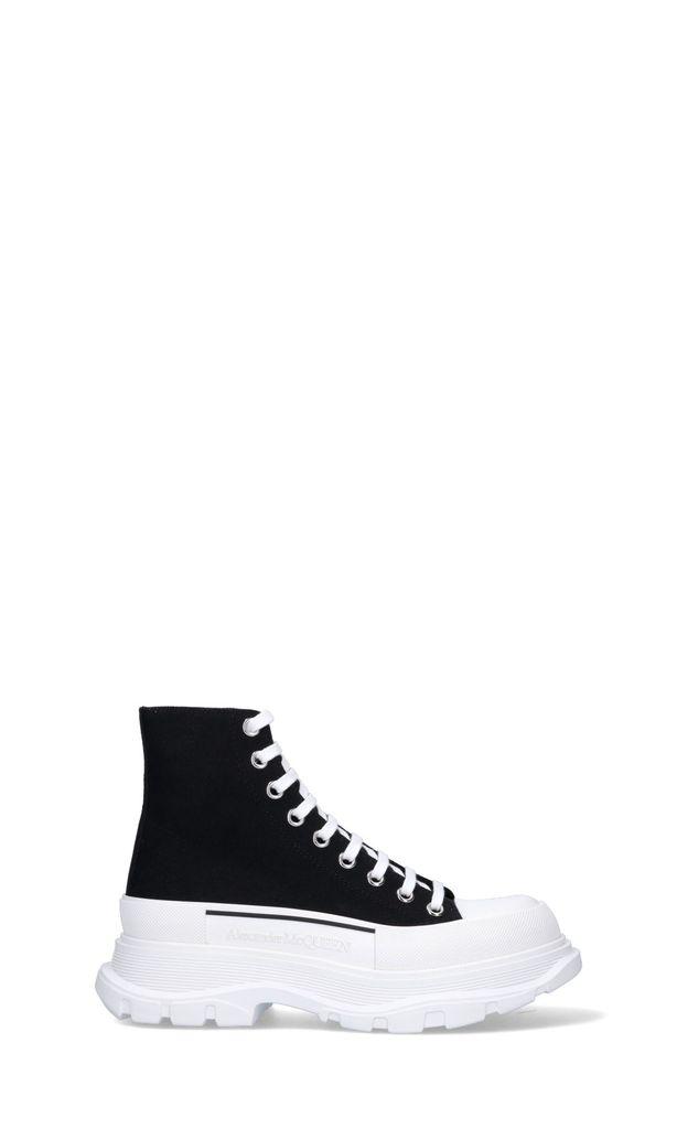 Alexander McQueen Leather Sneakers in Black for Men - Save 44% | Lyst
