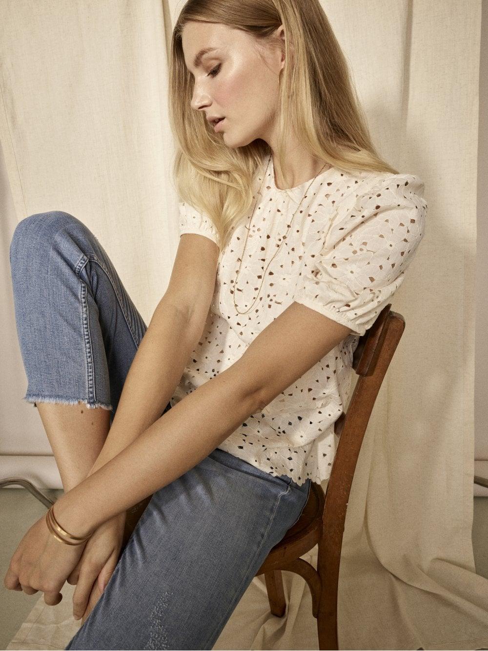 Mos Mosh Denim Bradford Letter Jeans in 