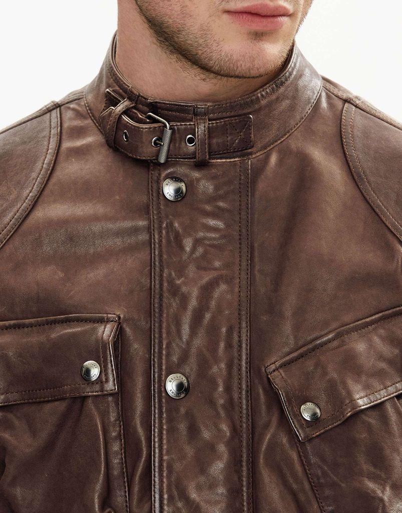 Belstaff Speedmaster Jacket Matte Brown Burnished Leather for Men - Lyst