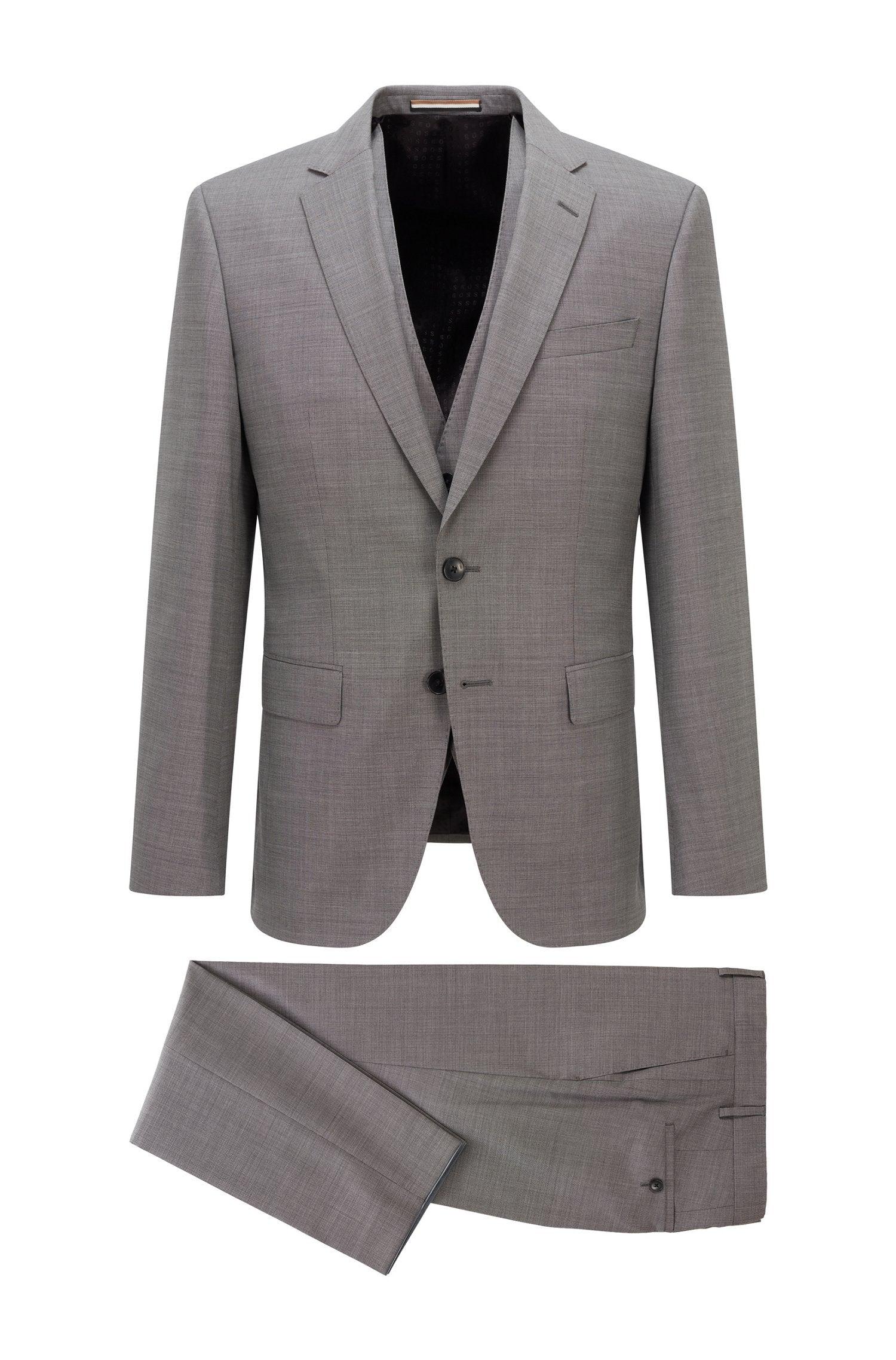 BOSS by HUGO BOSS Boss - H-huge-3pcs 3-piece Slim-fit Suit In Virgin Wool  50468858 022 in Grey (Gray) for Men | Lyst