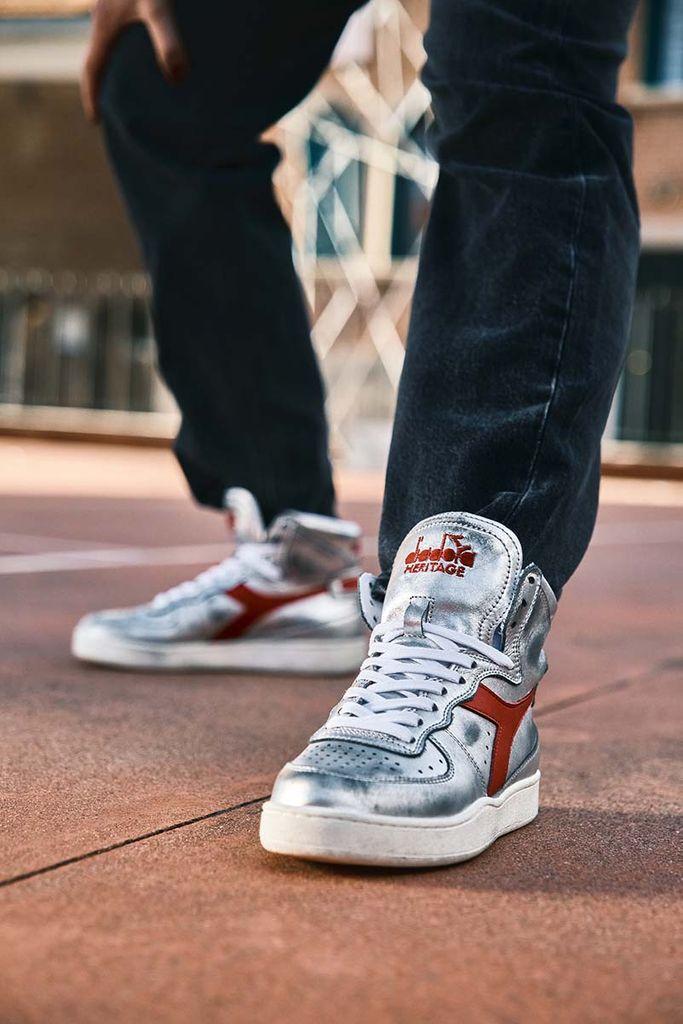 Diadora Heritage Mi Basket Used in Silver (Metallic) | Lyst Australia