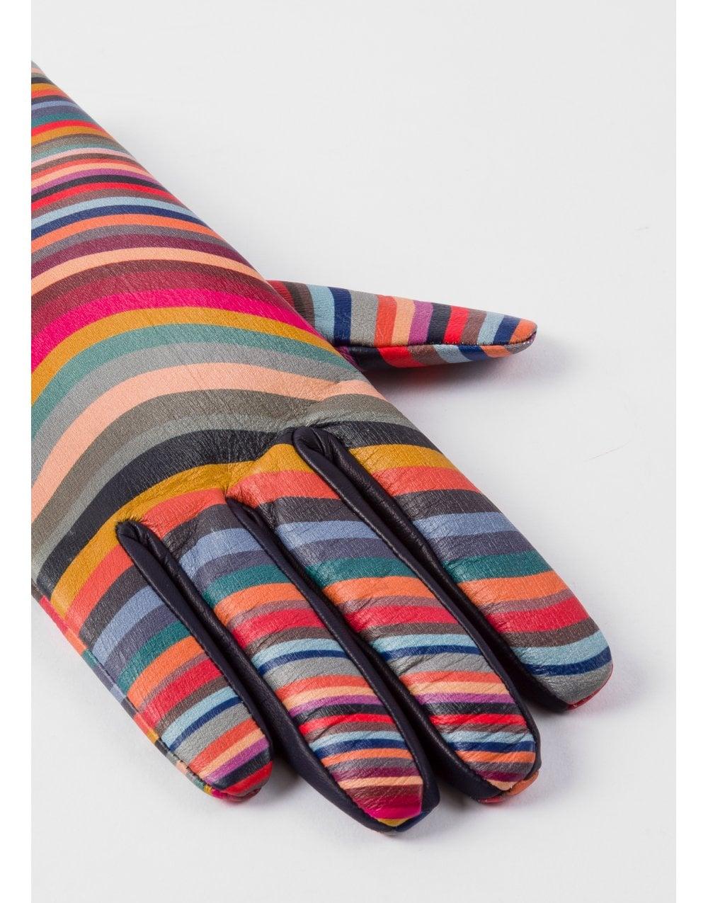 Paul Smith Leather All Over Swirl Gloves | Lyst