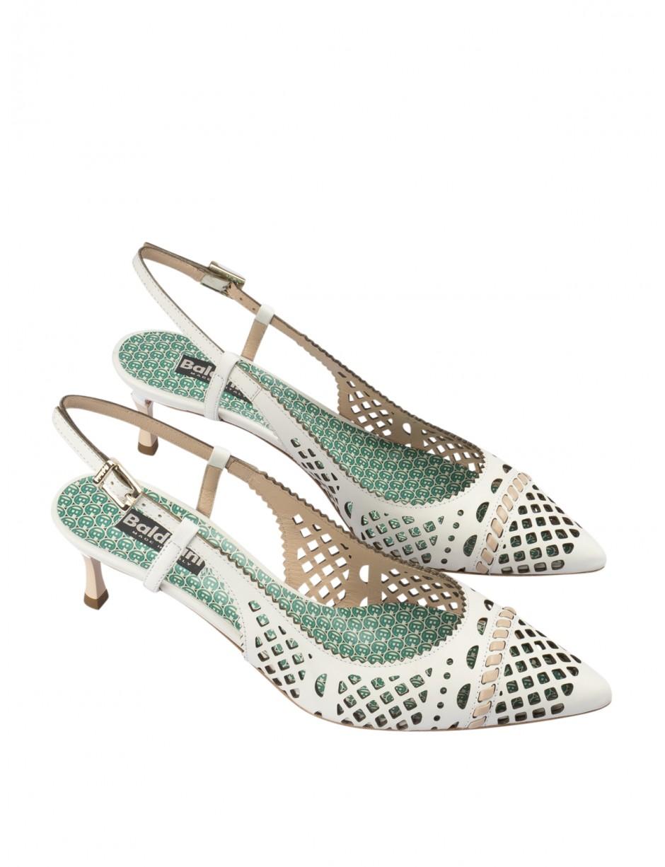 Baldinini Perforated Leather Shoes in White - Lyst
